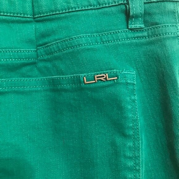 LRL Ralph Lauren Women's Slimming Modern Straight Ankle Jeans Green Size 8 - Picture 5 of 9